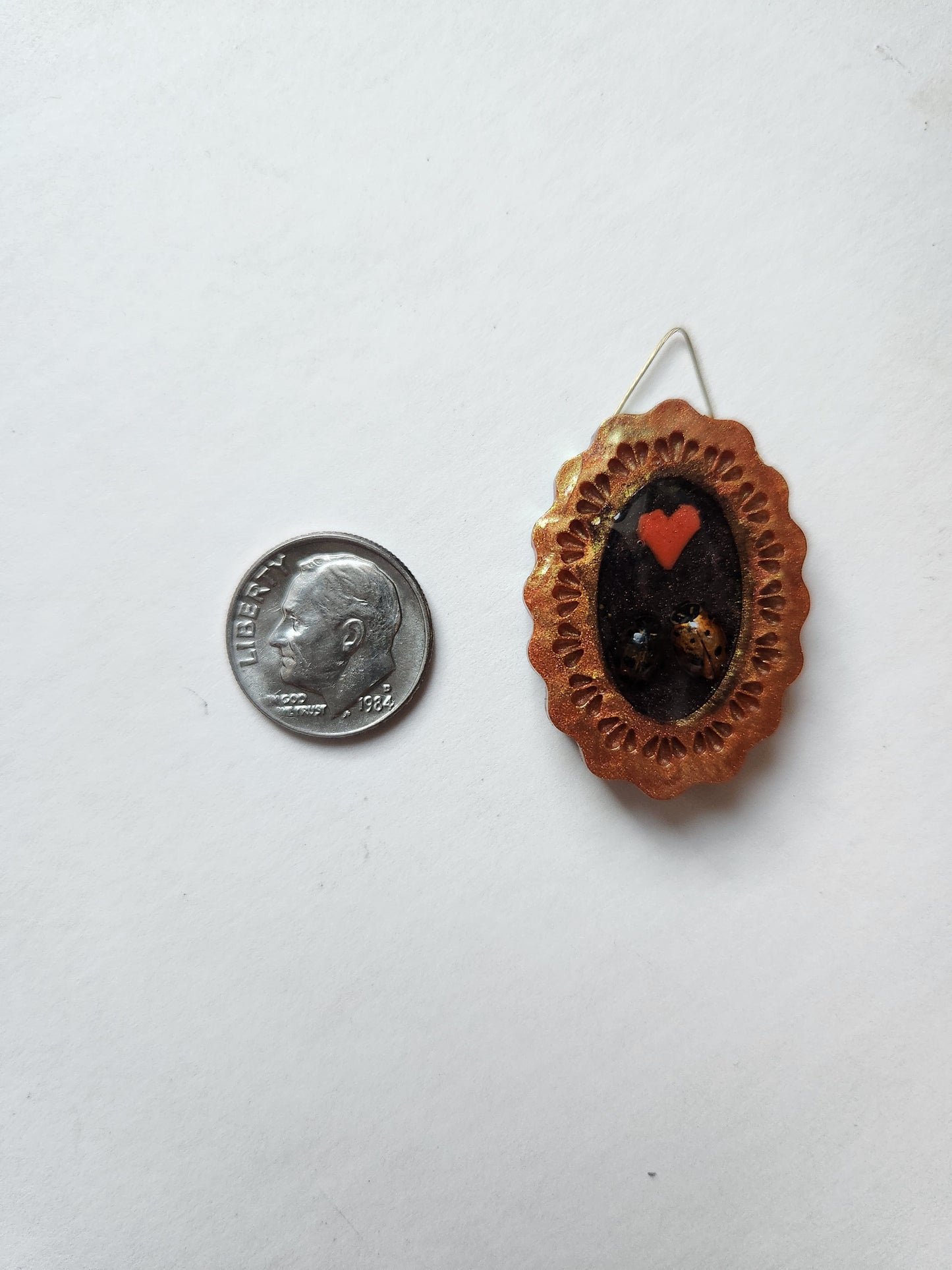Tiny lady bugs in love frame